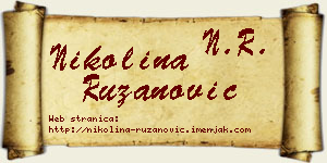 Nikolina Ružanović vizit kartica